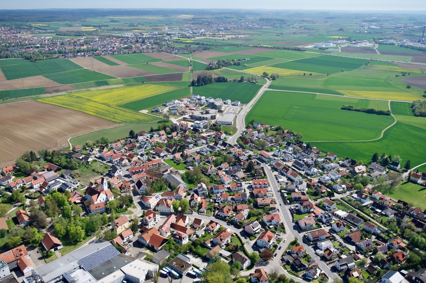 Luftbild des Stadtbezirks 08 - Oberhaunstadt der Stadt Ingolstadt // Foto: Stadt Ingolstadt/Schalles